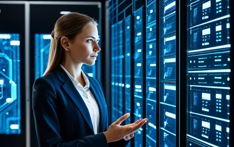 A highly professional female cybersecurity architect in a modest business suit, standing confidently in a secure, futuristic data center. She is overseeing a complex network visualized as a robust digital fortress with glowing shields and encrypted data streams flowing securely on transparent screens. One hand gestures towards a display showing a secure access control panel. High-resolution, cinematic lighting, professional photography, fully clothed, modest clothing, appropriate attire, professional dress, safe for work, appropriate content, professional, family-friendly, perfect anatomy, correct proportions, natural pose, well-formed hands, proper finger count, natural body proportions.