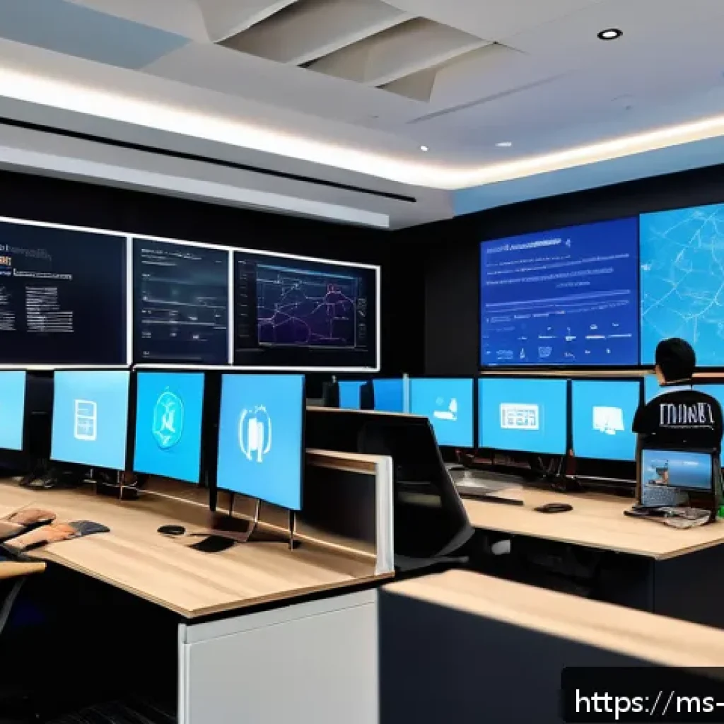 데이터 레이크 설계에서의 기술 스택 선택 - A modern Malaysian office environment with diverse IT professionals collaborating around large digit...